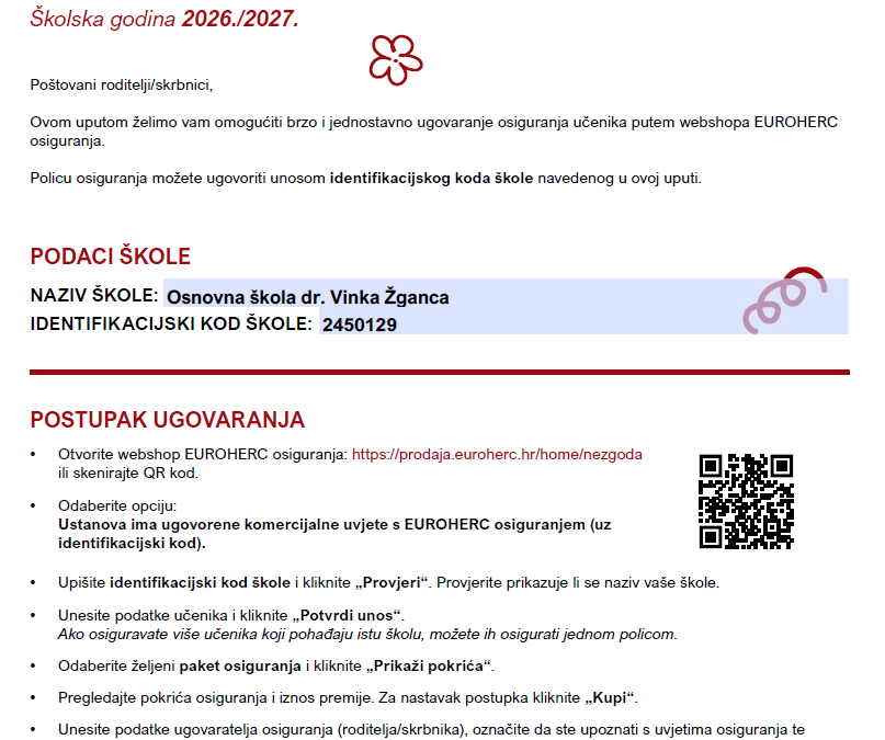 Osiguranje učenika 2026./2027.